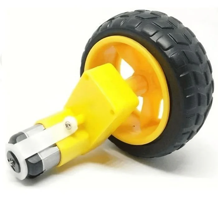 Single Shaft L-Shaped 60 RPM BO Motor with 65X25mm Wheel - 2 Sets - Image 3
