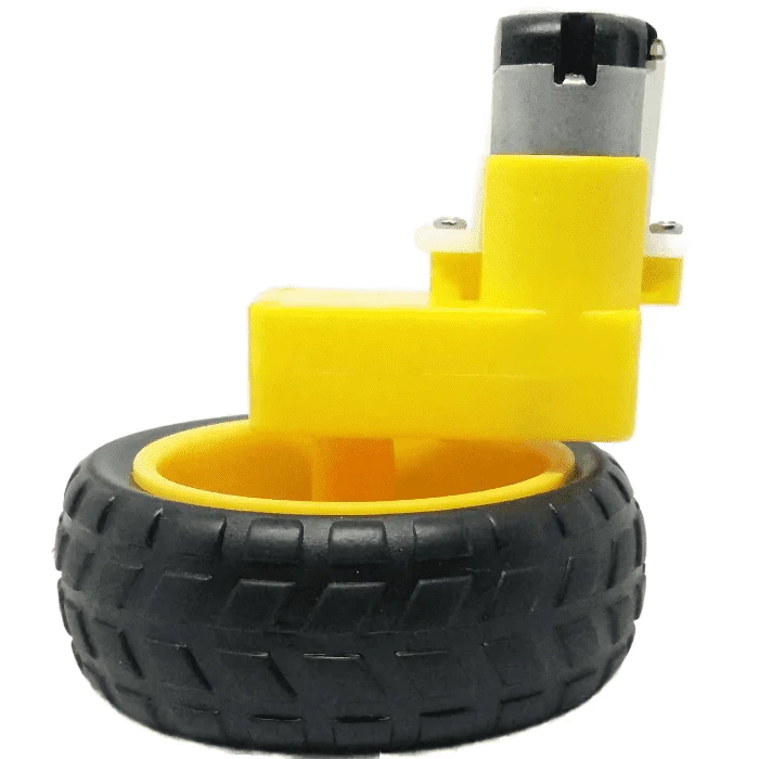 Single Shaft L-Shaped 60 RPM BO Motor with 65X25mm Wheel - 4 Sets - Image 3