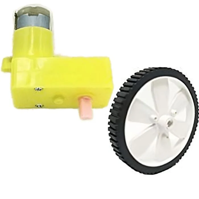 Single Shaft L-Shaped 60 RPM BO Motor with Wheel (2 sets) - Image 3