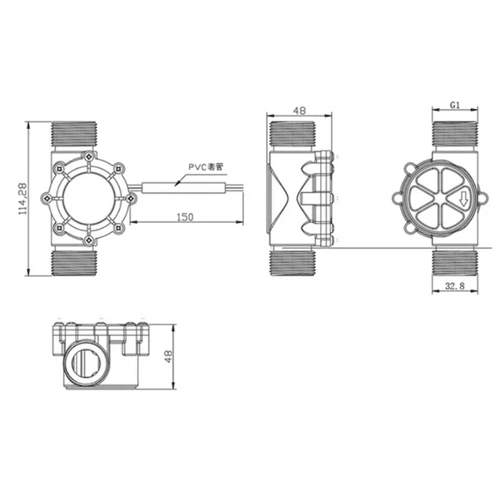 1 Inch Water Flow Sensor YF-G1 DN25 - Image 5